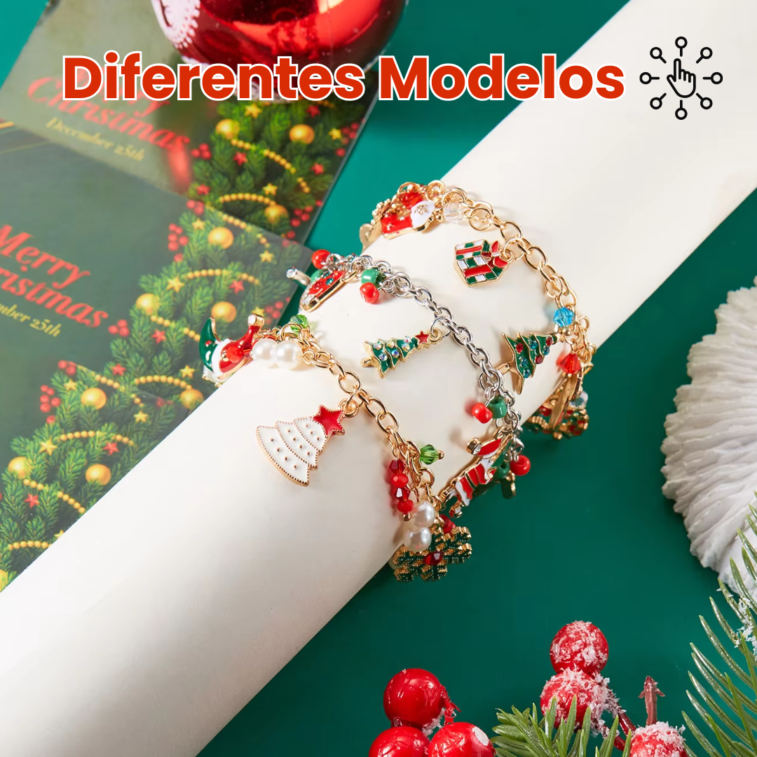 Pulsera De Navidad Con Colgantes De Papa Noel + 1 Gratis