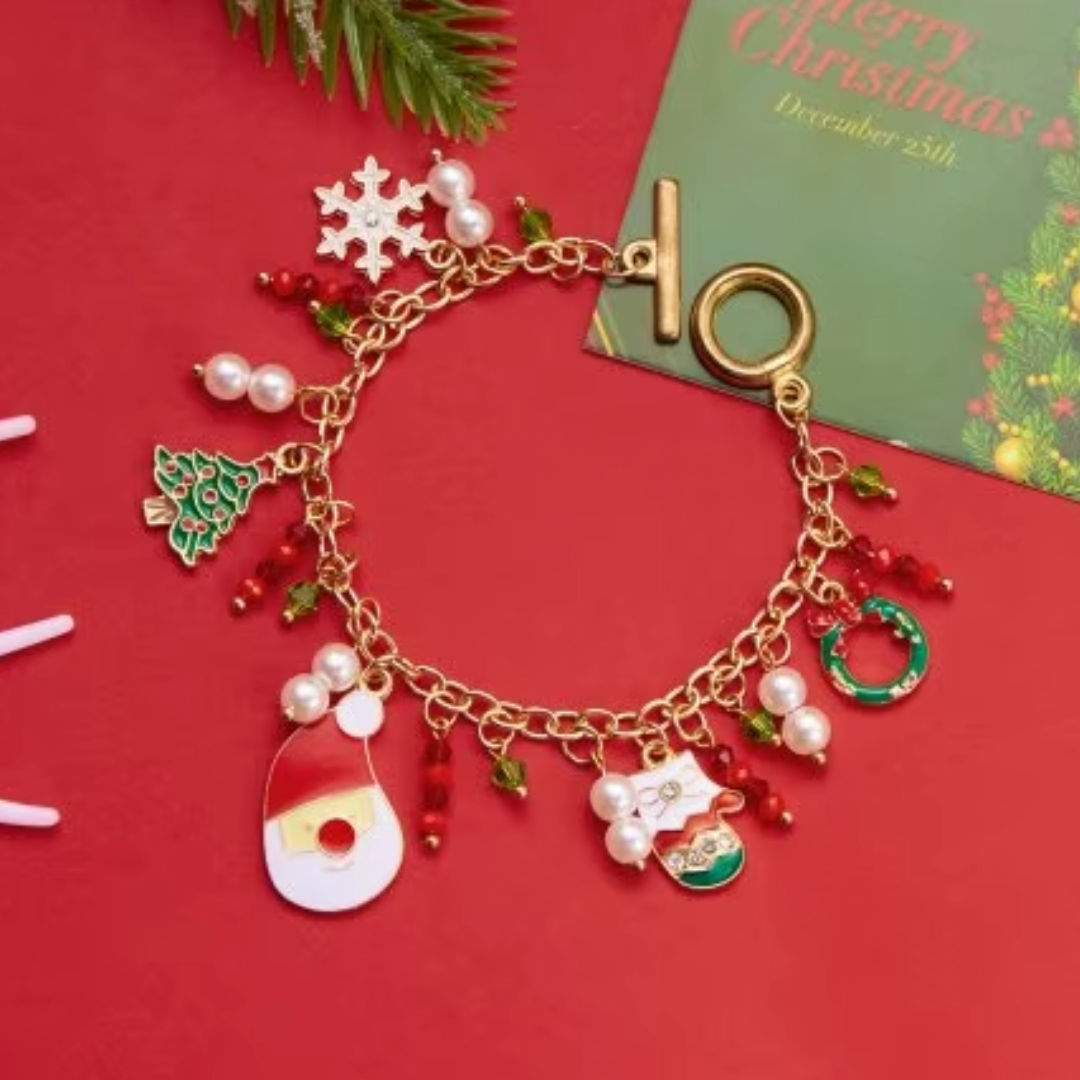 Pulsera De Navidad Con Colgantes De Papa Noel + 1 Gratis