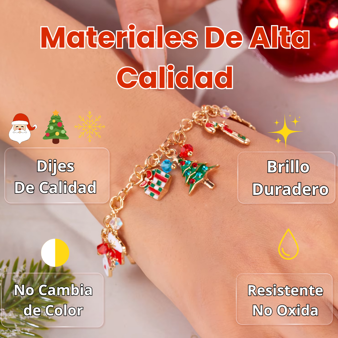 Pulsera De Navidad Con Colgantes De Papa Noel + 1 Gratis