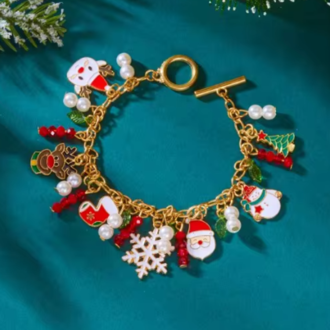 Pulsera De Navidad Con Colgantes De Papa Noel + 1 Gratis