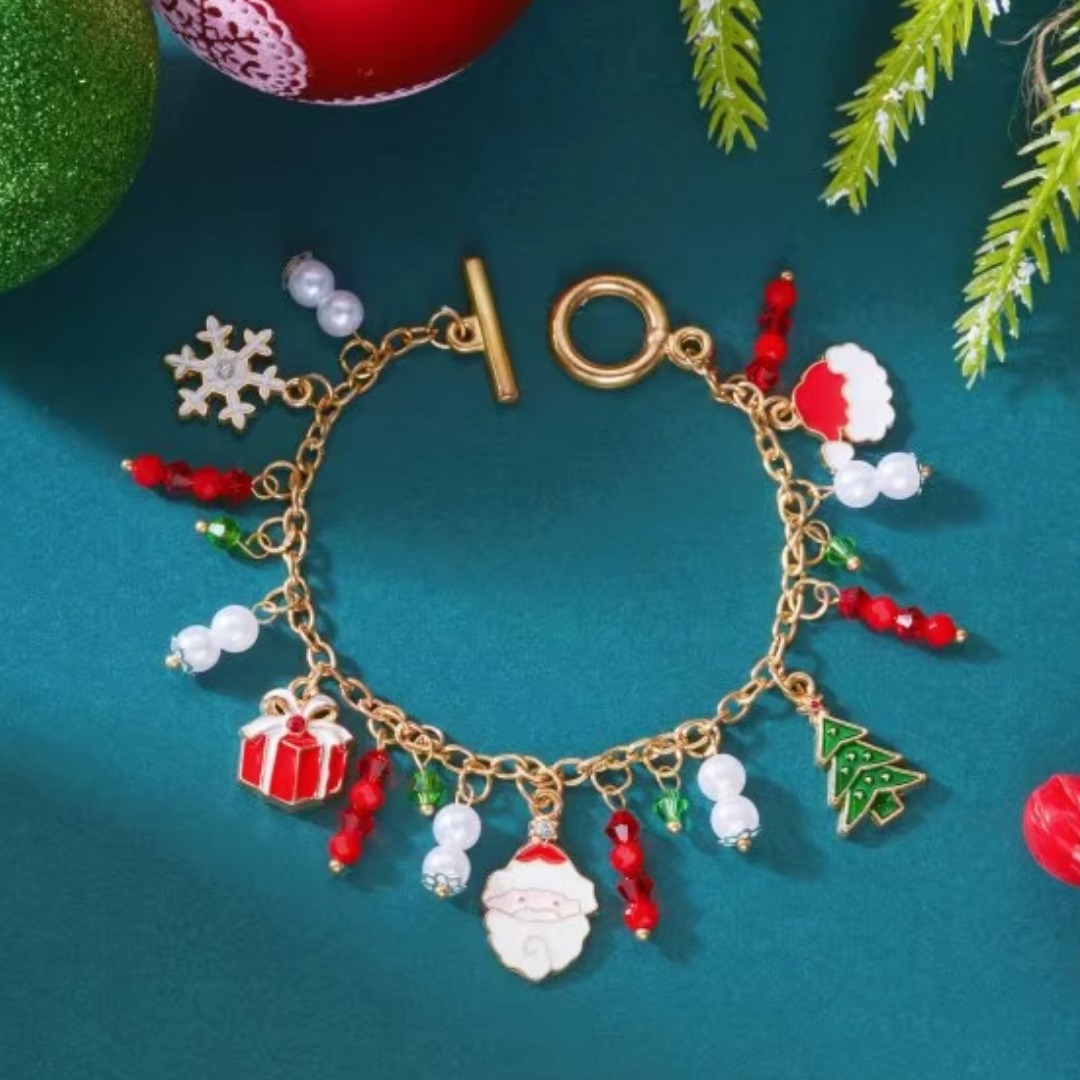 Pulsera De Navidad Con Colgantes De Papa Noel + 1 Gratis