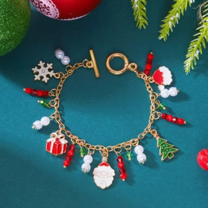 Pulsera De Navidad Con Colgantes De Papa Noel + 1 Gratis